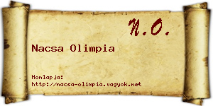 Nacsa Olimpia névjegykártya